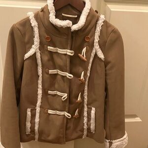Women's Tan Jacket with White Accents